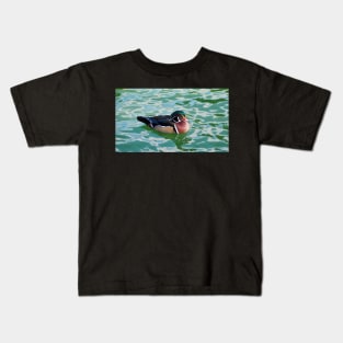 A Wood Duck Swimming At My Local Pond Kids T-Shirt